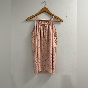 NWT Susana monaco pink polka dot high neck top